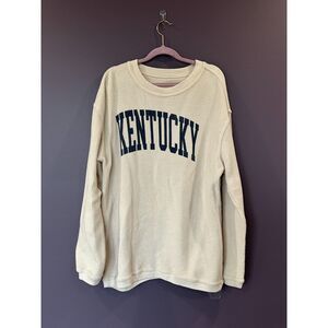 Shop Local Kentucky The KY Shop Corded White Kentucky Sweatshirt Size Large